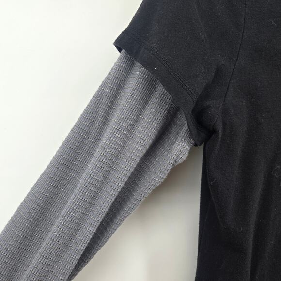 Vintage Y2K Sporty Layered Waffle Knit Shirt Size MD Grunge Rock Casual Active - Picture 2 of 8